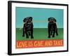 Love Is Give And Take  Pugs Black-Stephen Huneck-Framed Giclee Print