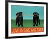 Love Is Give And Take  Pugs Black-Stephen Huneck-Framed Giclee Print