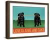 Love Is Give And Take  Pugs Black-Stephen Huneck-Framed Giclee Print