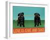 Love Is Give And Take  Pugs Black-Stephen Huneck-Framed Giclee Print