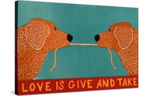 Love Is Gold Goldens-Stephen Huneck-Stretched Canvas