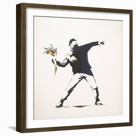 Love Is in the Air-Banksy-Framed Giclee Print