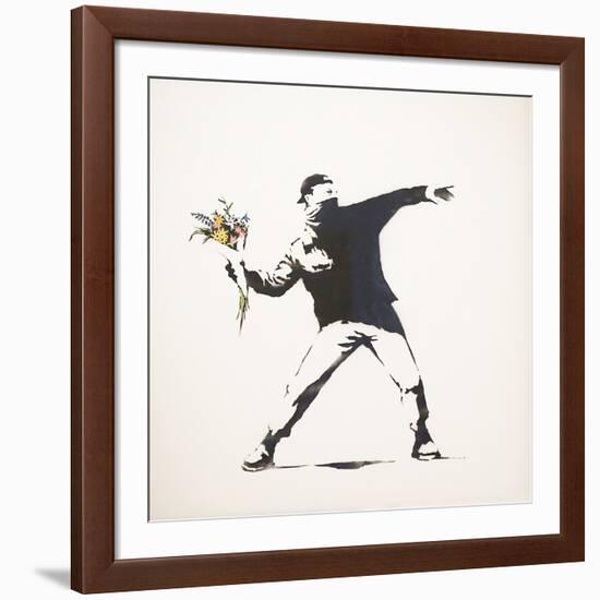 Love Is in the Air-Banksy-Framed Giclee Print