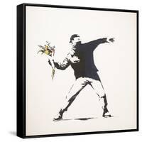 Love Is in the Air-Banksy-Framed Stretched Canvas