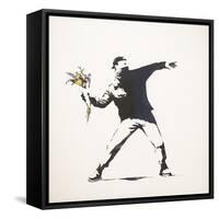 Love Is in the Air-Banksy-Framed Stretched Canvas