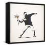 Love Is in the Air-Banksy-Framed Stretched Canvas