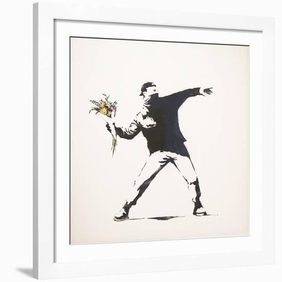 Love Is in the Air-Banksy-Framed Giclee Print