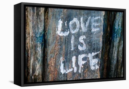 Love is Life Graffiti-null-Framed Stretched Canvas
