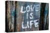 Love is Life Graffiti-null-Stretched Canvas