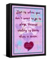 Love Is When You Don’T Want to Go to Sleep-Cathy Cute-Framed Stretched Canvas