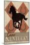 Love Kentucky - Argyle with Horse-Lantern Press-Mounted Art Print