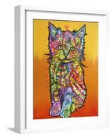 Love Kitten, Cats, Kitty, Kitties, Stencils, Pop Art, Orange fade to yellow, Pets-Russo Dean-Framed Giclee Print