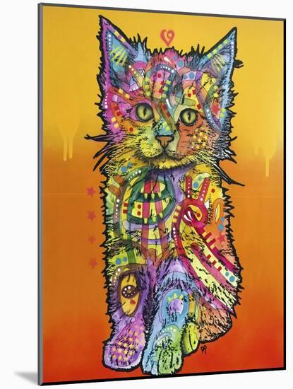 Love Kitten, Cats, Kitty, Kitties, Stencils, Pop Art, Orange fade to yellow, Pets-Russo Dean-Mounted Giclee Print