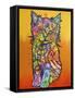 Love Kitten, Cats, Kitty, Kitties, Stencils, Pop Art, Orange fade to yellow, Pets-Russo Dean-Framed Stretched Canvas