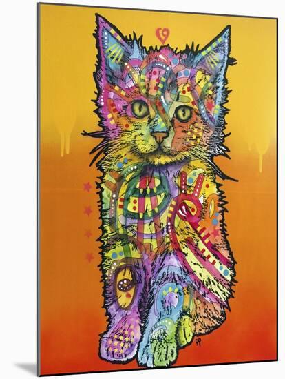 Love Kitten, Cats, Kitty, Kitties, Stencils, Pop Art, Orange fade to yellow, Pets-Russo Dean-Mounted Giclee Print