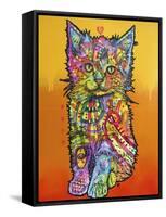 Love Kitten, Cats, Kitty, Kitties, Stencils, Pop Art, Orange fade to yellow, Pets-Russo Dean-Framed Stretched Canvas