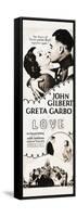 LOVE, l-r: Greta Garbo, John Gilbert on insert poster, 1927.-null-Framed Stretched Canvas