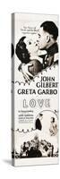 LOVE, l-r: Greta Garbo, John Gilbert on insert poster, 1927.-null-Stretched Canvas