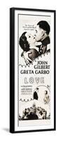 LOVE, l-r: Greta Garbo, John Gilbert on insert poster, 1927.-null-Framed Premium Giclee Print