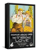 LOVE, l-r: Roscoe 'Fatty' Arbuckle, Winifred Westover on poster art, 1919-null-Framed Stretched Canvas