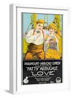 LOVE, l-r: Roscoe 'Fatty' Arbuckle, Winifred Westover on poster art, 1919-null-Framed Art Print
