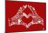 Love Languages Finger Heart Text Poster-null-Mounted Poster
