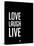 Love Laugh Live Black-NaxArt-Stretched Canvas