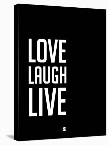 Love Laugh Live Black-NaxArt-Stretched Canvas