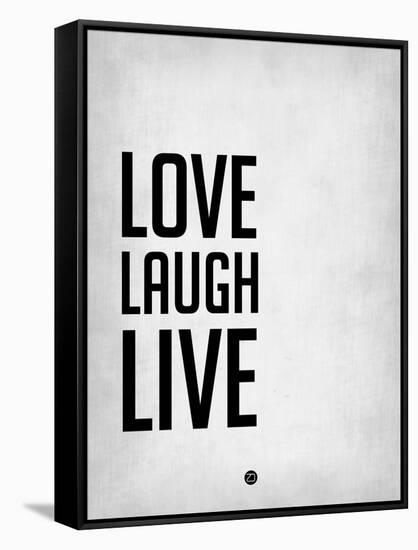 Love Laugh Live Grey-NaxArt-Framed Stretched Canvas