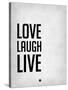 Love Laugh Live Grey-NaxArt-Stretched Canvas