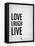 Love Laugh Live Grey-NaxArt-Framed Stretched Canvas