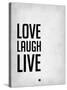 Love Laugh Live Grey-NaxArt-Stretched Canvas