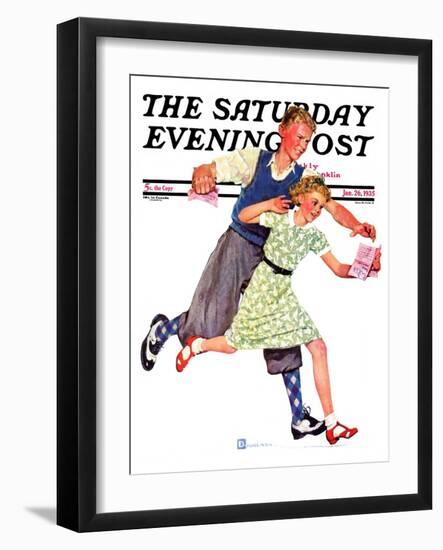 "Love Letter," Saturday Evening Post Cover, January 26, 1935-Douglas Crockwell-Framed Giclee Print