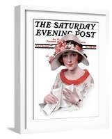 "Love Letter," Saturday Evening Post Cover, July 18, 1925-J. Knowles Hare-Framed Giclee Print