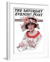 "Love Letter," Saturday Evening Post Cover, July 18, 1925-J. Knowles Hare-Framed Giclee Print