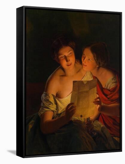 Love Letter-Ferdinand Georg Waldmüller-Framed Stretched Canvas