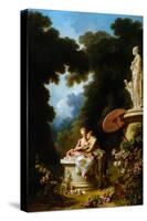 Love Letters-Jean-Honoré Fragonard-Stretched Canvas