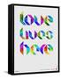 Love Lives Here Poster-NaxArt-Framed Stretched Canvas