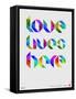 Love Lives Here Poster-NaxArt-Framed Stretched Canvas