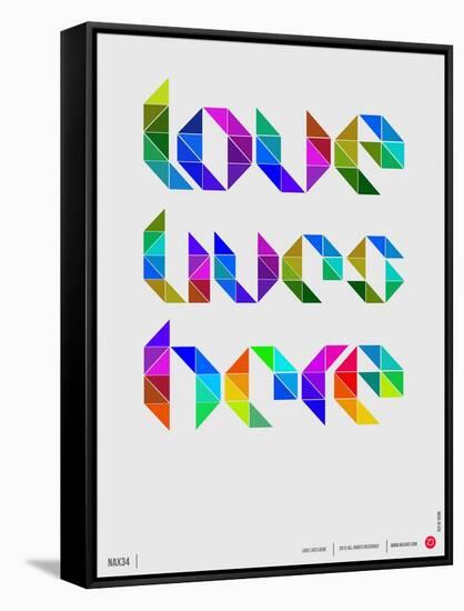 Love Lives Here Poster-NaxArt-Framed Stretched Canvas