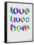 Love Lives Here Poster-NaxArt-Framed Stretched Canvas