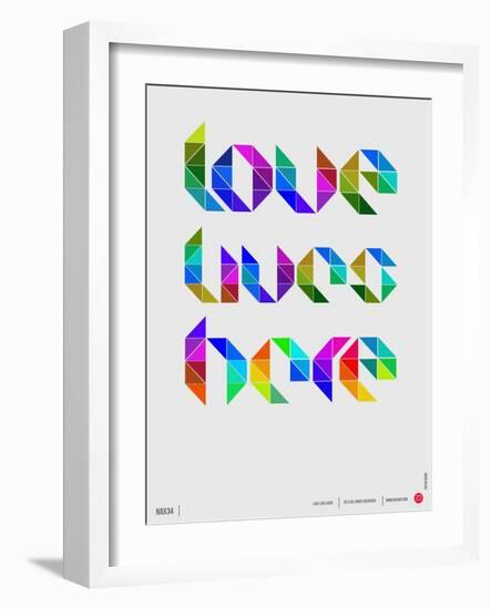 Love Lives Here Poster-NaxArt-Framed Art Print