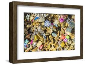 Love Locks at Pont De L'archeveche, near Notre Dame Cathedral-Guido Cozzi-Framed Photographic Print