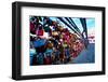 Love Locks at the Railing of the TravebrŸcke in LŸbeck-Thomas Ebelt-Framed Photographic Print