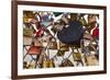 Love Locks on the Pont Des Arts in Paris, France, Europe-Julian Elliott-Framed Photographic Print