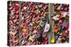 Love Locks on the Railway Bridge in Cologne, North Rhine-Westphalia, Germany, Europe-Julian Elliott-Stretched Canvas