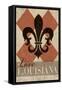 Love Louisiana - Argyle with Fleur De Lis-Lantern Press-Framed Stretched Canvas