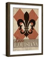 Love Louisiana - Argyle with Fleur De Lis-Lantern Press-Framed Art Print