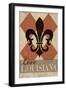 Love Louisiana - Argyle with Fleur De Lis-Lantern Press-Framed Art Print