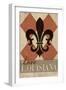 Love Louisiana - Argyle with Fleur De Lis-Lantern Press-Framed Art Print